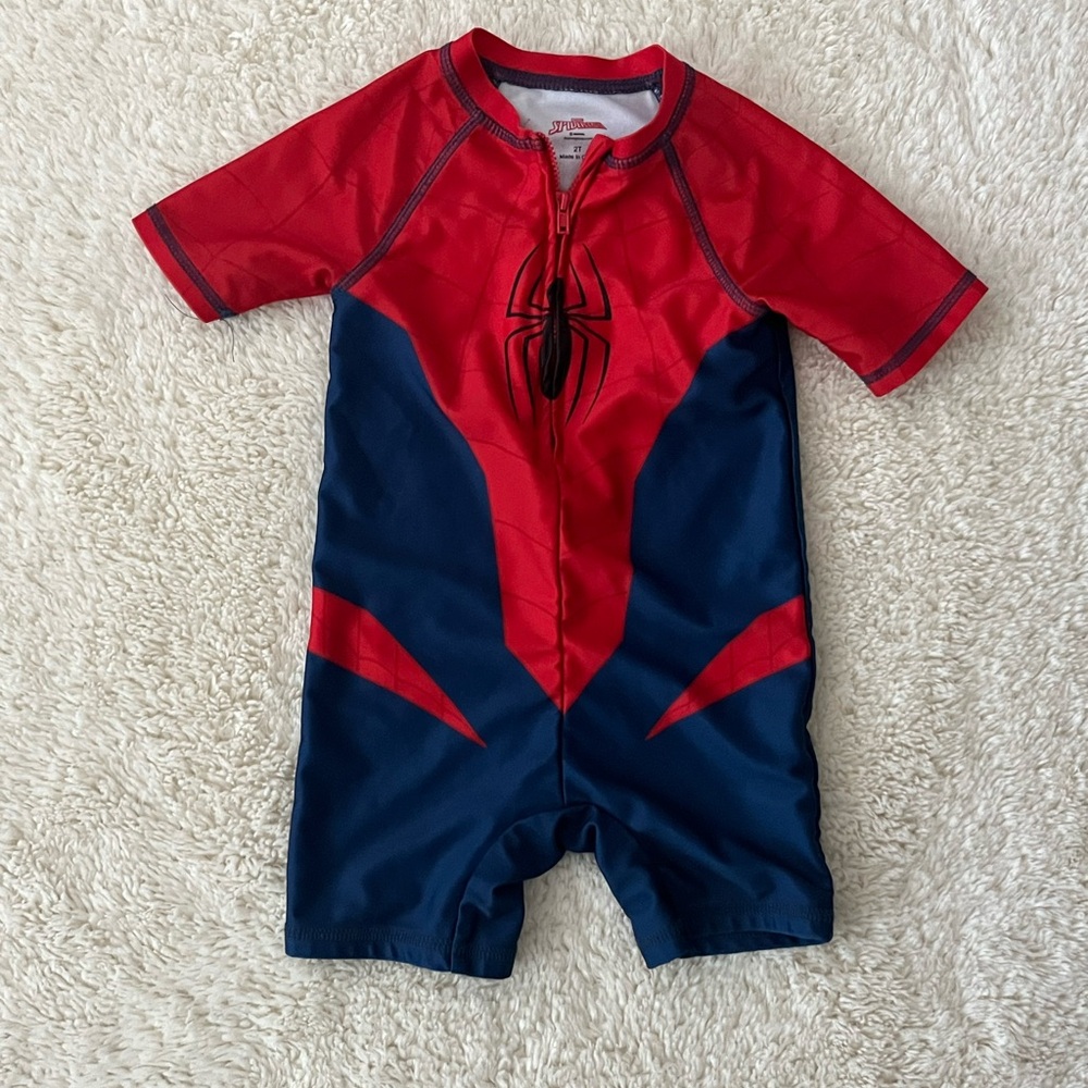 Spiderman Red and Blue Kids' Swimsuit Sz 2t